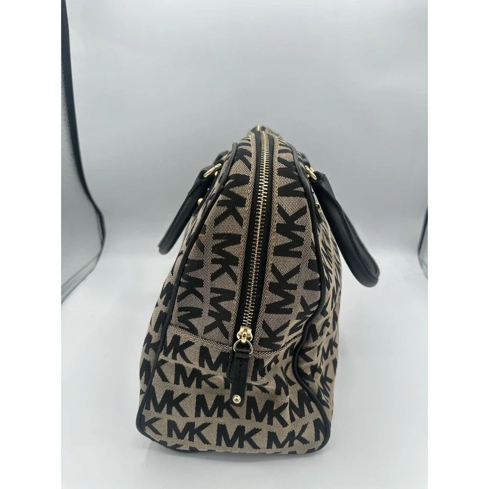 Boston Handbag With Monogram On CanvasMichael Kors Satchel